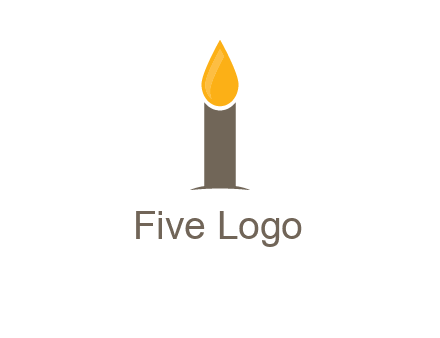Candle merged with letter i logo