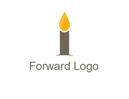 Candle merged with letter i logo