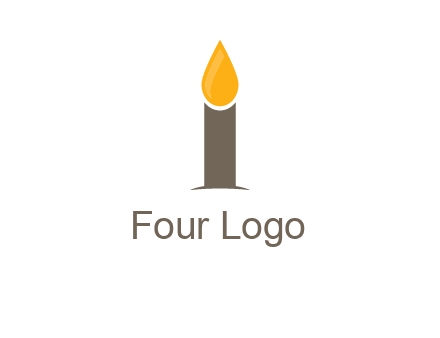 Candle merged with letter i logo