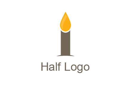 Candle merged with letter i logo