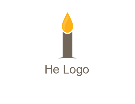 Candle merged with letter i logo