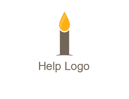 Candle merged with letter i logo