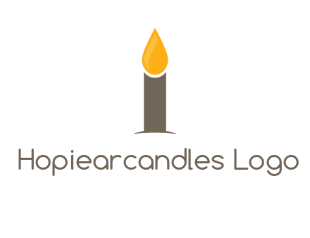 Candle merged with letter i logo