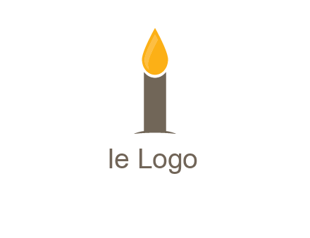 Candle merged with letter i logo