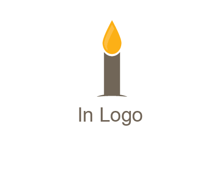 Candle merged with letter i logo