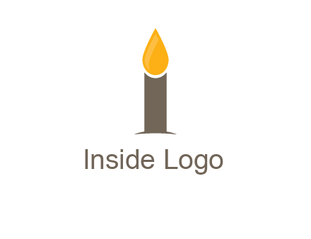 Candle merged with letter i logo