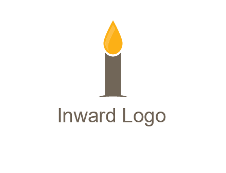 Candle merged with letter i logo