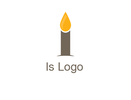 Candle merged with letter i logo