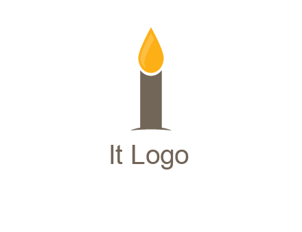 Candle merged with letter i logo
