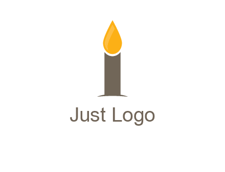 Candle merged with letter i logo