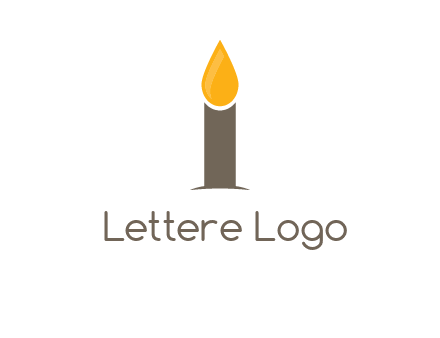 Candle merged with letter i logo