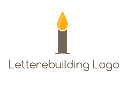 Candle merged with letter i logo