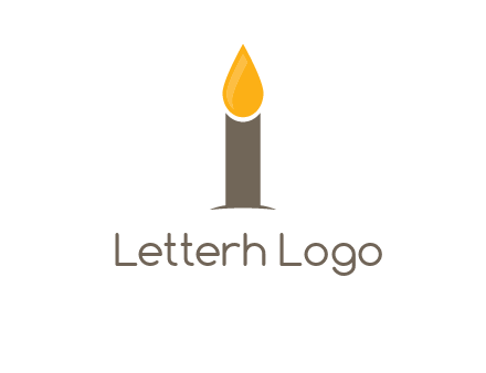 Candle merged with letter i logo
