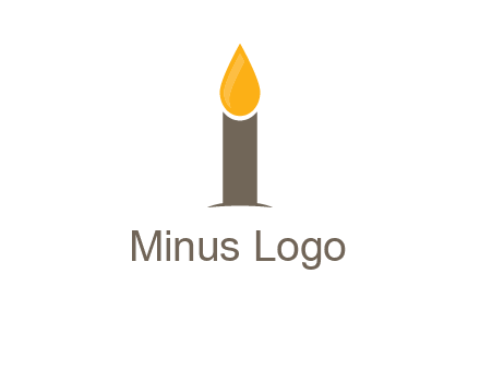 Candle merged with letter i logo