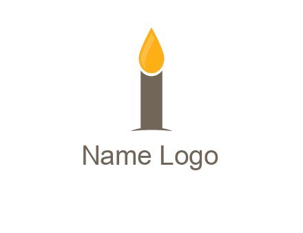 Candle merged with letter i logo