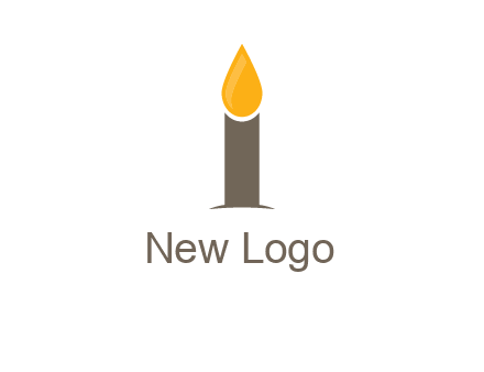 Candle merged with letter i logo