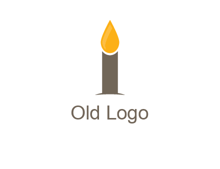 Candle merged with letter i logo