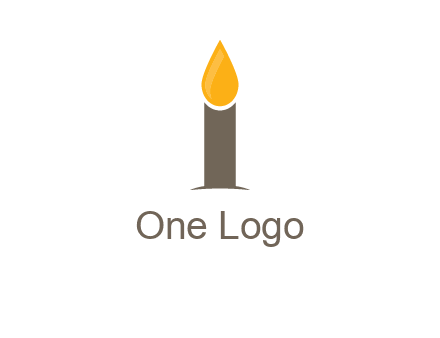 Candle merged with letter i logo