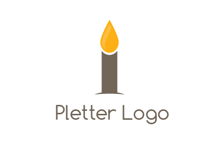 Candle merged with letter i logo