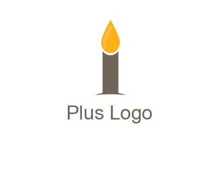 Candle merged with letter i logo