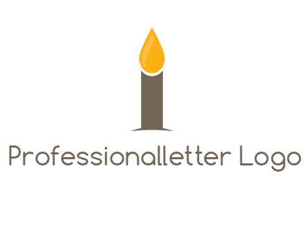 Candle merged with letter i logo