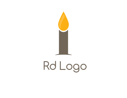 Candle merged with letter i logo