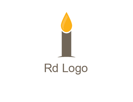 Candle merged with letter i logo