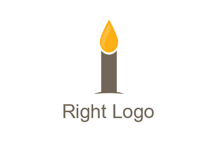 Candle merged with letter i logo