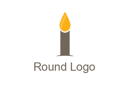 Candle merged with letter i logo