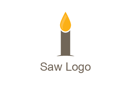 Candle merged with letter i logo