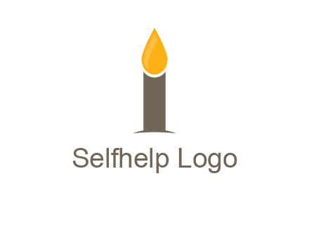 Candle merged with letter i logo