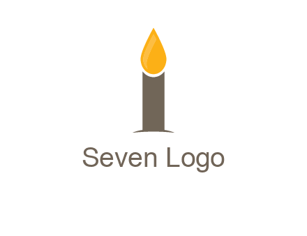 Candle merged with letter i logo