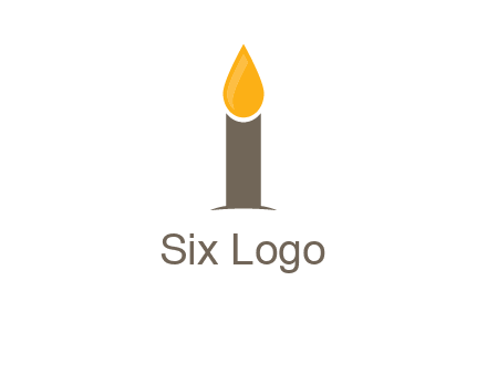Candle merged with letter i logo