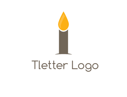 Candle merged with letter i logo