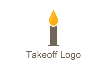 Candle merged with letter i logo
