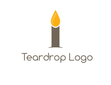 Candle merged with letter i logo