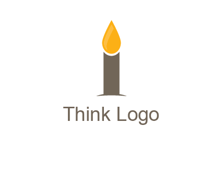 Candle merged with letter i logo