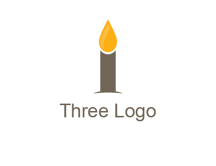 Candle merged with letter i logo