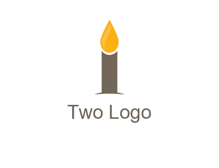 Candle merged with letter i logo