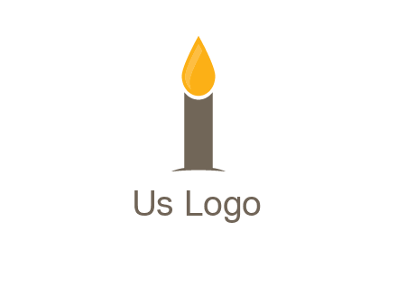 Candle merged with letter i logo