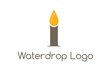 Candle merged with letter i logo