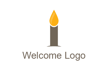 Candle merged with letter i logo
