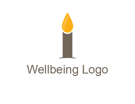 Candle merged with letter i logo