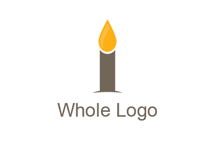 Candle merged with letter i logo