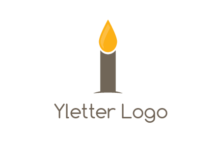 Candle merged with letter i logo