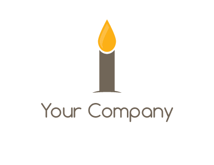 Candle merged with letter i logo