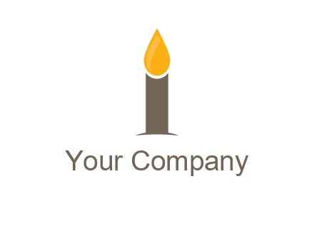 Candle merged with letter i logo