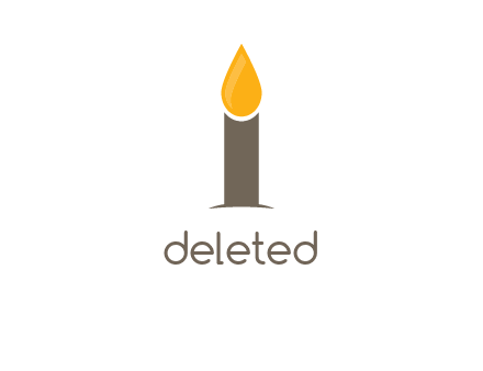 Candle merged with letter i logo