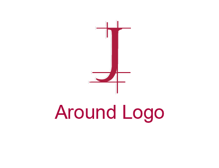 architectural lines in letter j logo