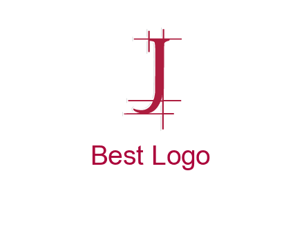 architectural lines in letter j logo